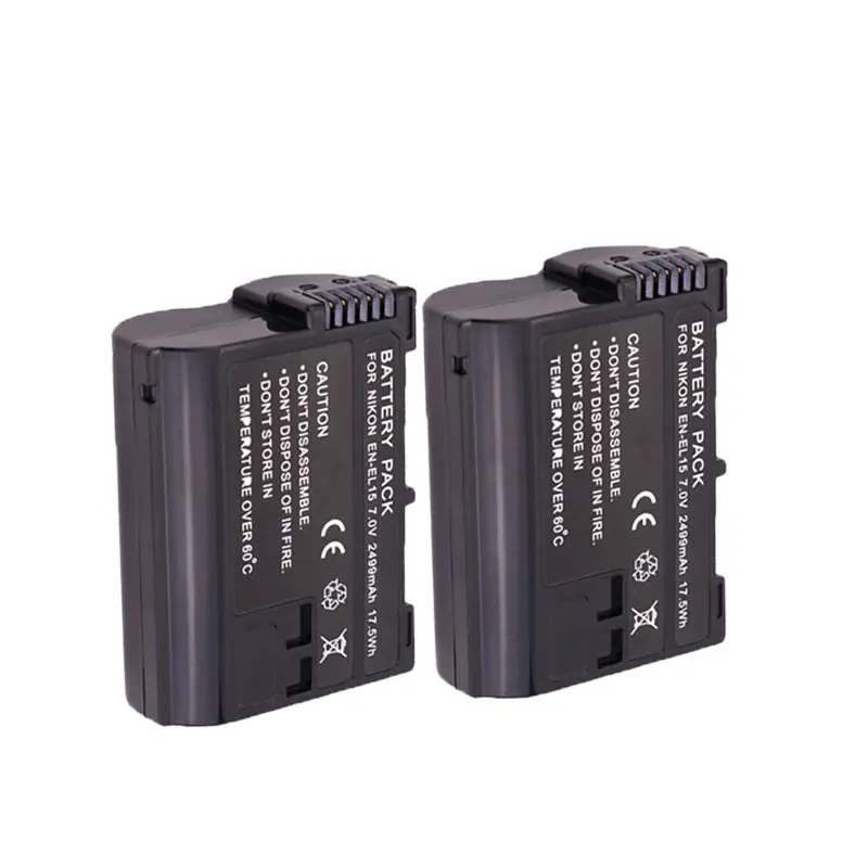 2battery 3 шт. EN-EL15 RU EL15 ENEL15 EL15A Батарейки+ ЖК-дисплей Dual USB Зарядное устройство для Nikon D600 D610 D600E D800 D800E D810 D7000 D7100 d750 V1 - Цвет: 2battery