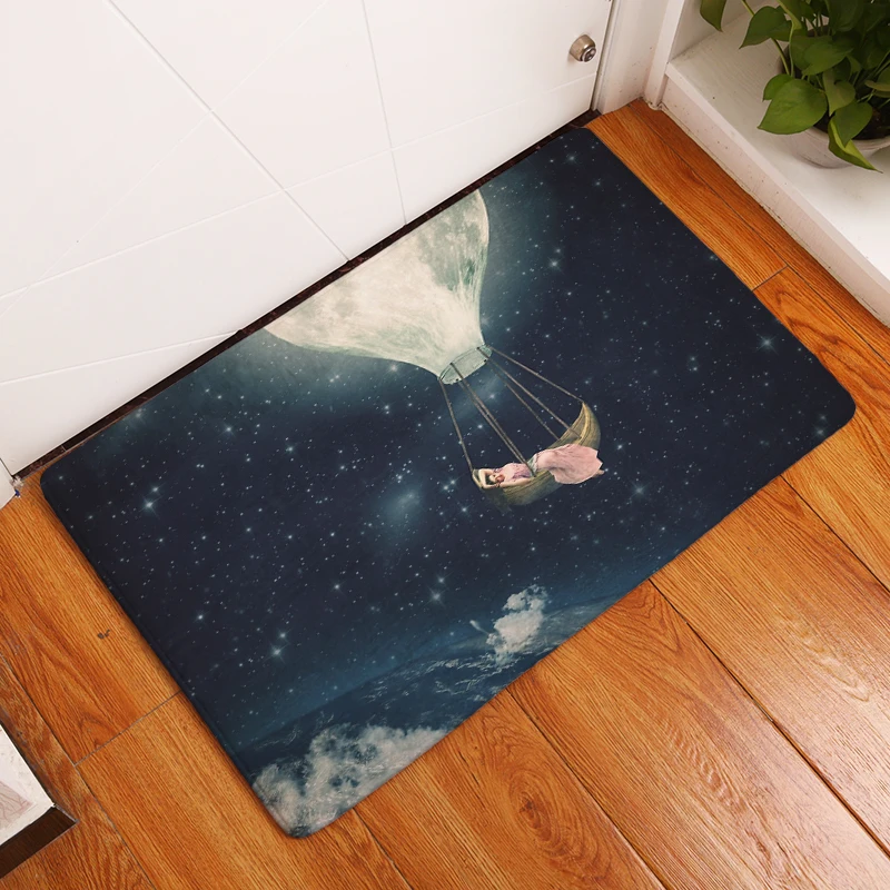 2017 противоскользящие ковры с принтом Луны кухонные коврики для дома гостиной 40x60
