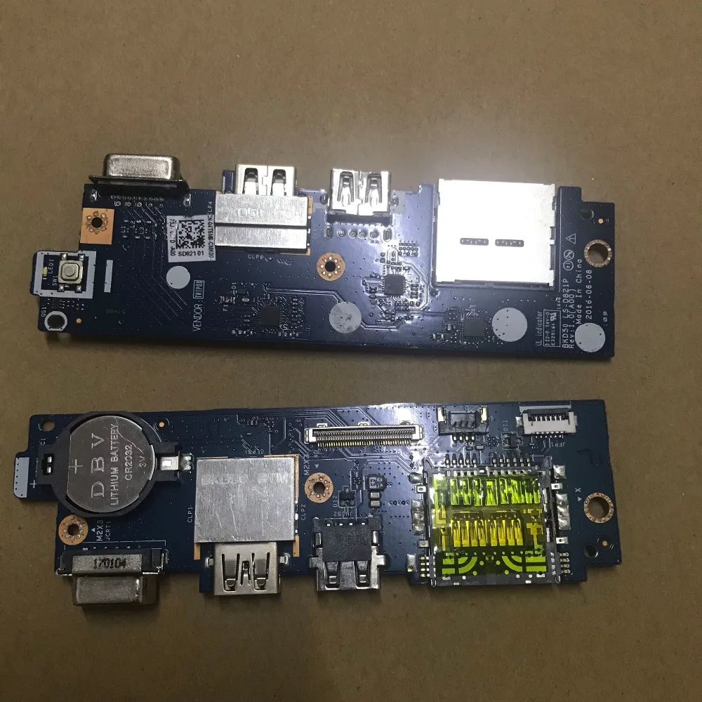 Для D E L 5468 5568 V5568 USB небольшая плата переключатель доска читатель LS D821P|Карты видео-