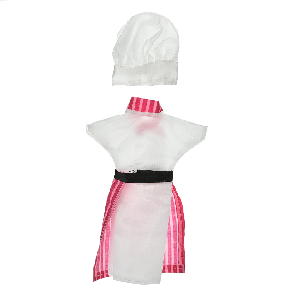 

MINIFRUT 1Set=3Pcs Handmade Cosply Costume Chef Clothes For Girl Dolls Hat For 1/6 BJD Dolls Kids Toy Doll Clothing