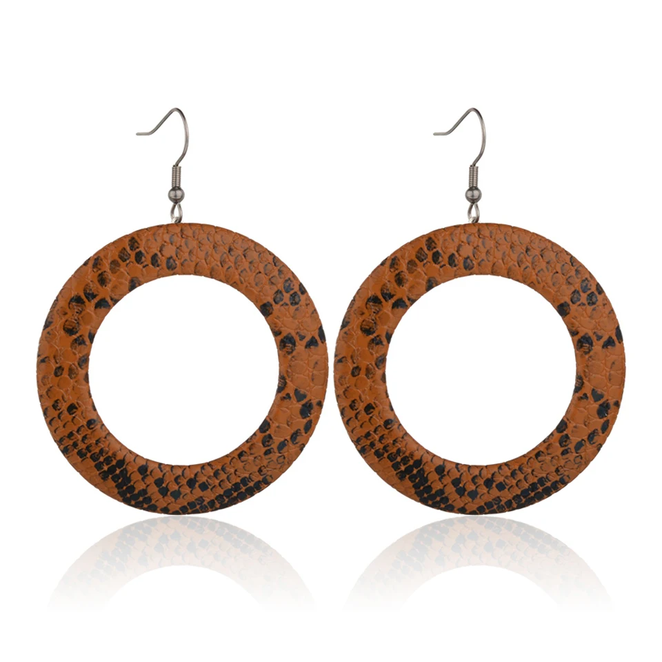Новые круглые висячие серьги с леопардовым принтом для женщин большие