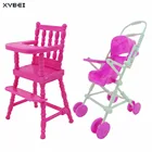 2 предметалот = 1 мини-мебель, высокий стул + 1X розовая сборка, аксессуары для детской коляски, для куклы Барби, 1 : 12 кукол, игрушки для творчества