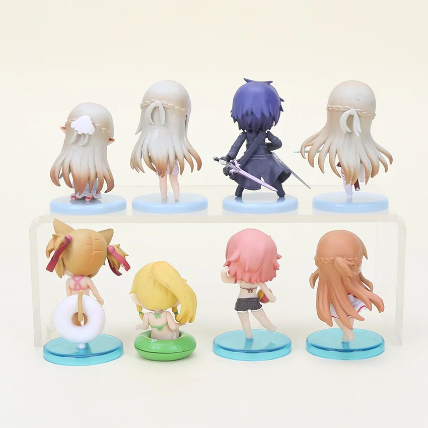 Carino figura Spada Arte онлайн SAO Кирито Асуна Niitengo ver. Костюм Да багно дель ПВХ фигурка 6 см 4