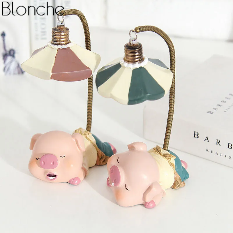 СВЕТОДИОДНЫЙ ночник в виде мультяшной свиньи лампа для спальни настольная