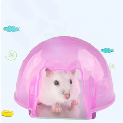 Pink Летний крутой хомяк белка Арка охлаждения вниз пластиковый дом маленький питомец кровать клетка играть игрушка Синий Розовый цвет большой - Цвет: Pink