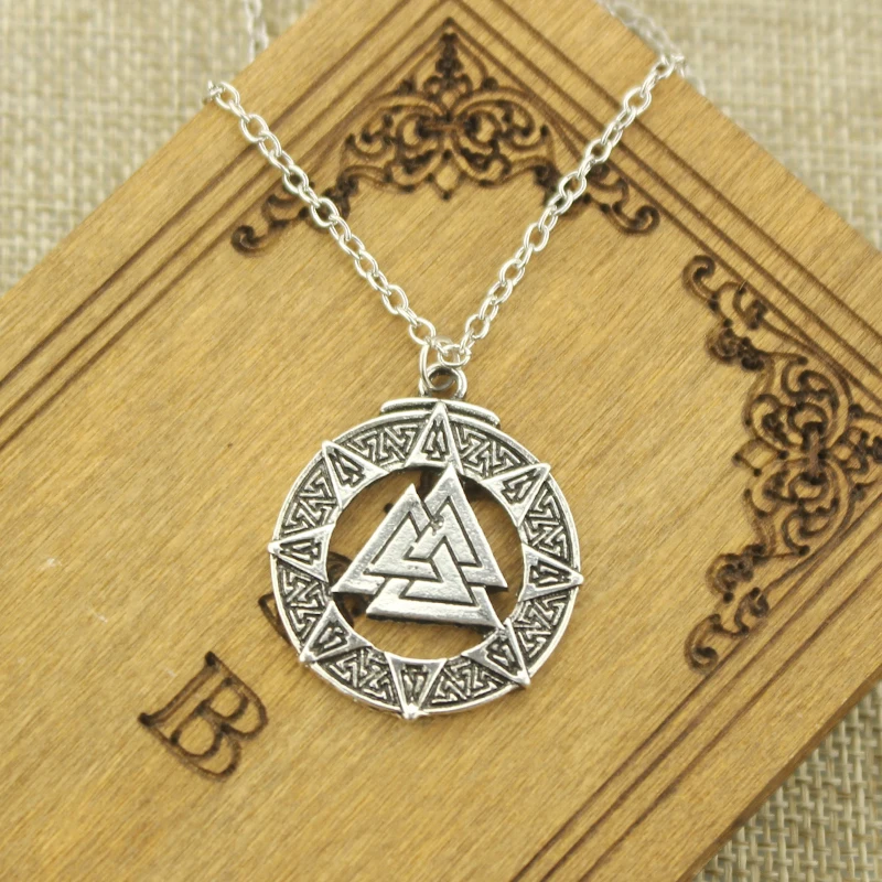 Винтаж славянские Норвегия Valknut языческий амулет кулон ожерелье скандинавский