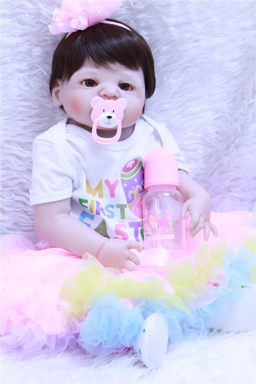 

Bebe живой reborn 23 "NPK полностью силиконовые куклы для новорожденных девочек милое платье принцессы Детские Подарочные игрушки куклы menina bonecas