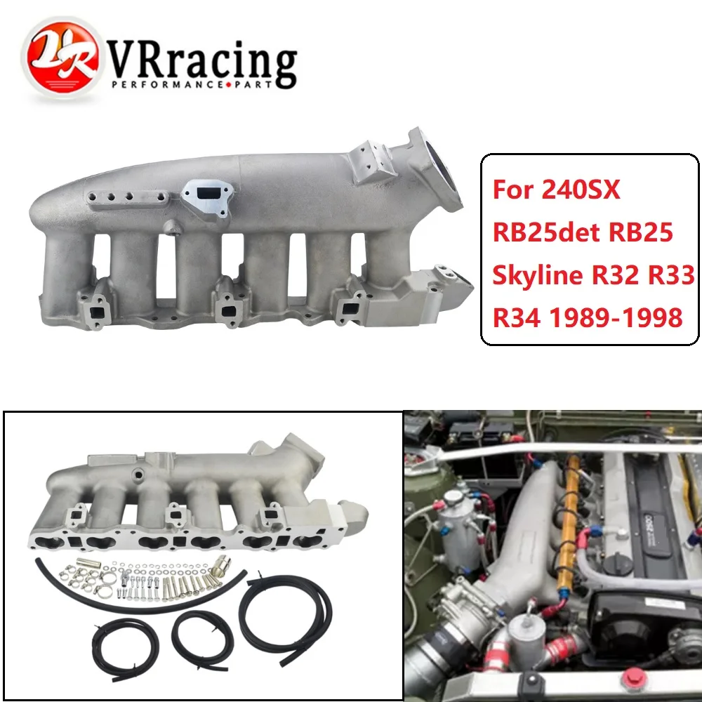 VR Cast алюминиевый впускной коллектор для Nissan 240SX RB25det RB25 Skyline R32 R33 R34 1989 1998 IM32SL|aluminum