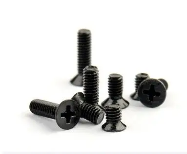 

200Pcs M2 M2.5 M3 M4 Flat Head Screws Black DIY Model Accessories Electronic Small Screws