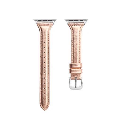 rose gold Ремешок для apple watch band 44 мм, 42 мм, 38 мм, 40 мм кожаный браслет, ремешок для наручных часов iwatch, ремешок series 5/4/3/2/1 ремешок на запястье - Цвет ремешка: rose gold