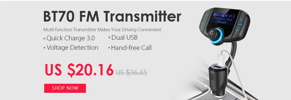 VANJEW C52, автомобильные аксессуары, громкая связь, Bluetooth, автомобильный fm-передатчик, Автомобильный MP3-плеер, TYPE-C, быстрая зарядка, аудио, двойной USB, автомобильная зарядка