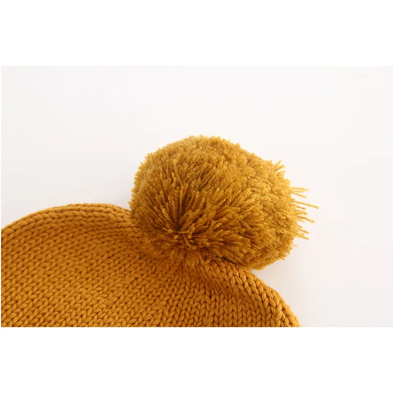 sweater Baby Hat Boy Knitted Lovely Wool Ball Cap And Girl Pure Cotton Soft Go Out To Tie Rope | Детская одежда и обувь