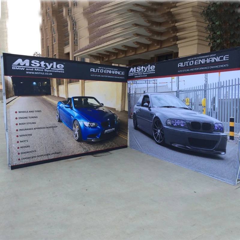 10 футов прямой портативный всплывающий баннер выставка дисплей стенд с колесом