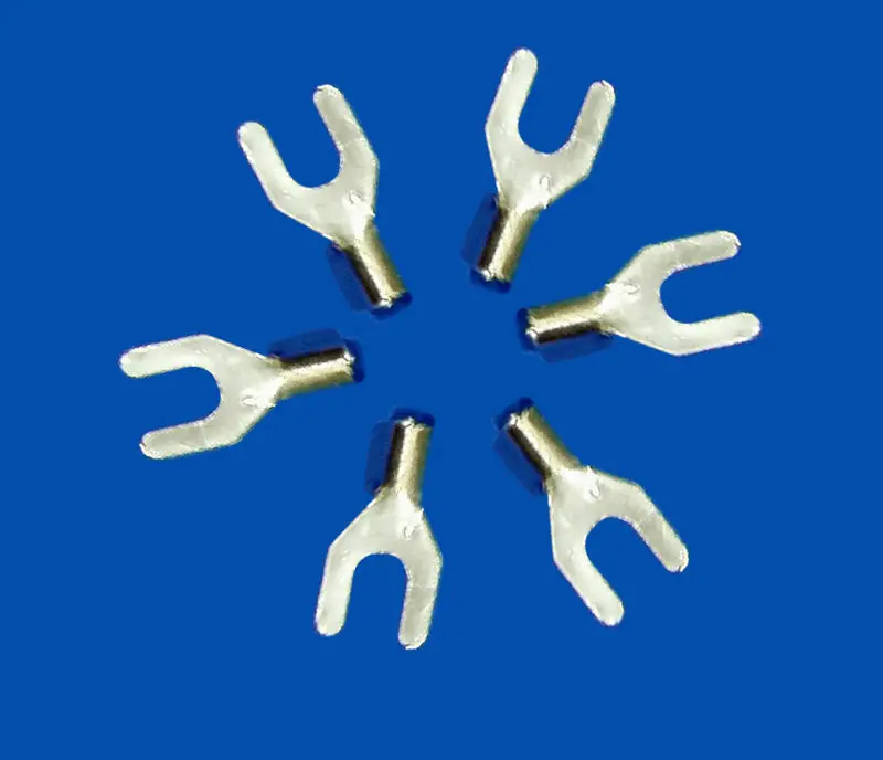 free shipping 100Pcs Type TU Silver Tone Copper Furcate Naked Terminals Item NUmber UT1-3 | Обустройство дома