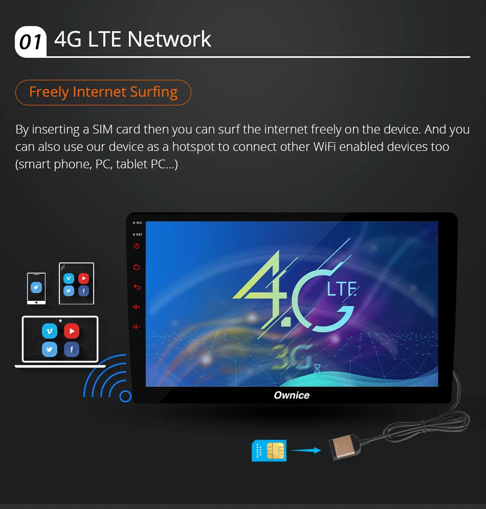 Ownice K6 ультратонкий 1 din Универсальный 4 SIM LTE WiFi 8Core Android 8,1 4G+ 64G Автомобильный мультимедийный плеер радио gps SPDIF DSP CarPlay
