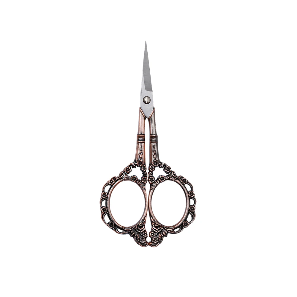 red copper LMDZ антикварная тонкая ткань Сделай Сам Рукоделие стежка Ретро бытовые портновские ножницы отделка срез крест шитье винтажные ножницы - Цвет: red copper