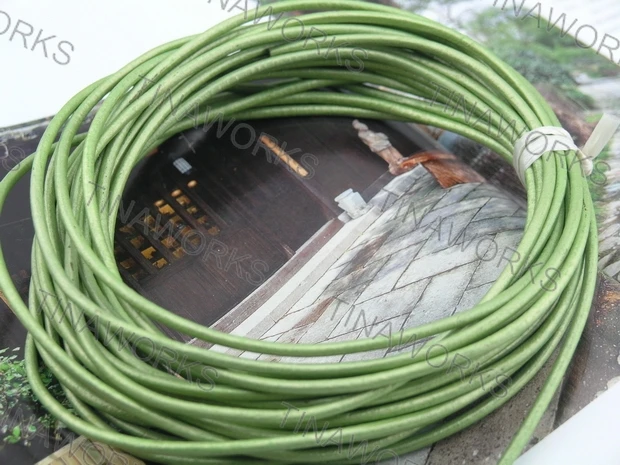 

100 Yards 3.0mm Metallic Green Solid Round Genuine Real Jewelry Leather Cord Leather Strips Leather Strings for Jewelry Making