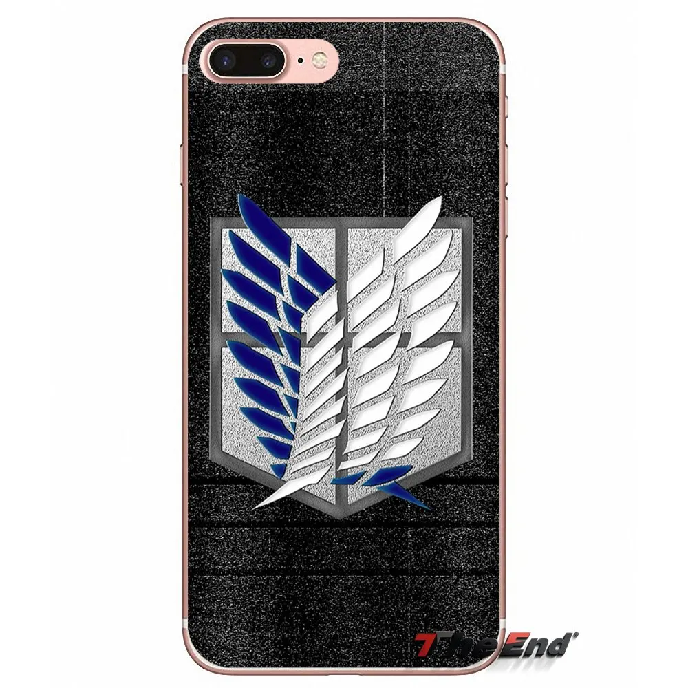 Чехол с логотипом для iPhone X 4 4S 5 5S 5C SE 6 6S 7 8 Plus Samsung Galaxy J1 J3 J5 J7 A3 A5 2016 2017 Attack on Titan Wings Of