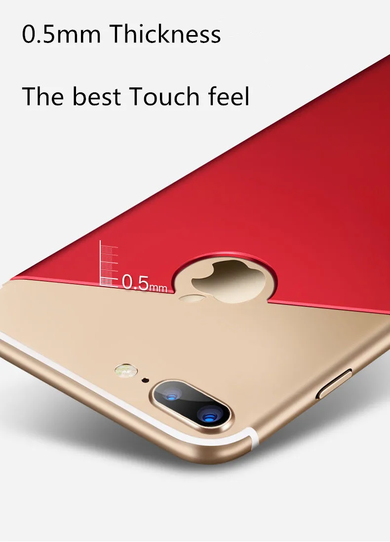 Матовый защитный чехол для телефона с защитной пленкой iPhone 5 5S 6 6s 7 8 Plus красный