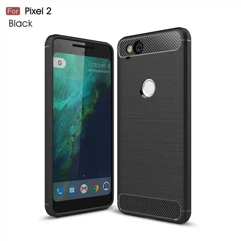 Shock Proof Soft Carbon Fiber TPU Case For Google Pixel 2 XL Cell Phone Cover |