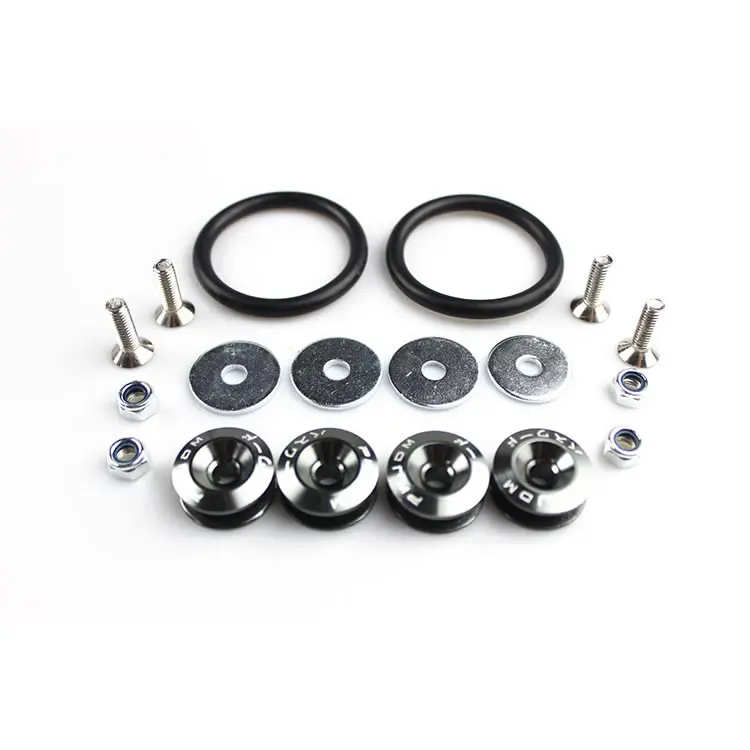 Titanium RASTP-JDM Neo хромированные быстросъемные крепежи для автомобильных бамперов, багажника, крышек люка, комплект RS-QRF001 - Название цвета: Titanium