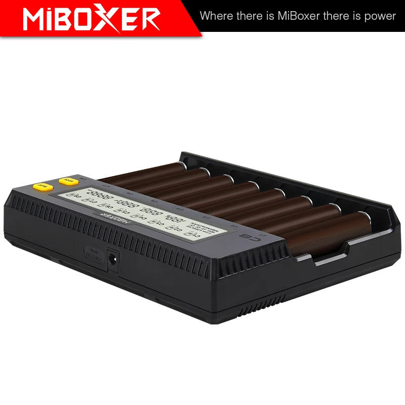 miboxer c8 intelligent charger 8 slots total 4a output smart charger for imr18650 16340 10440 aa aaa 14500 26650 and usb device free global shipping