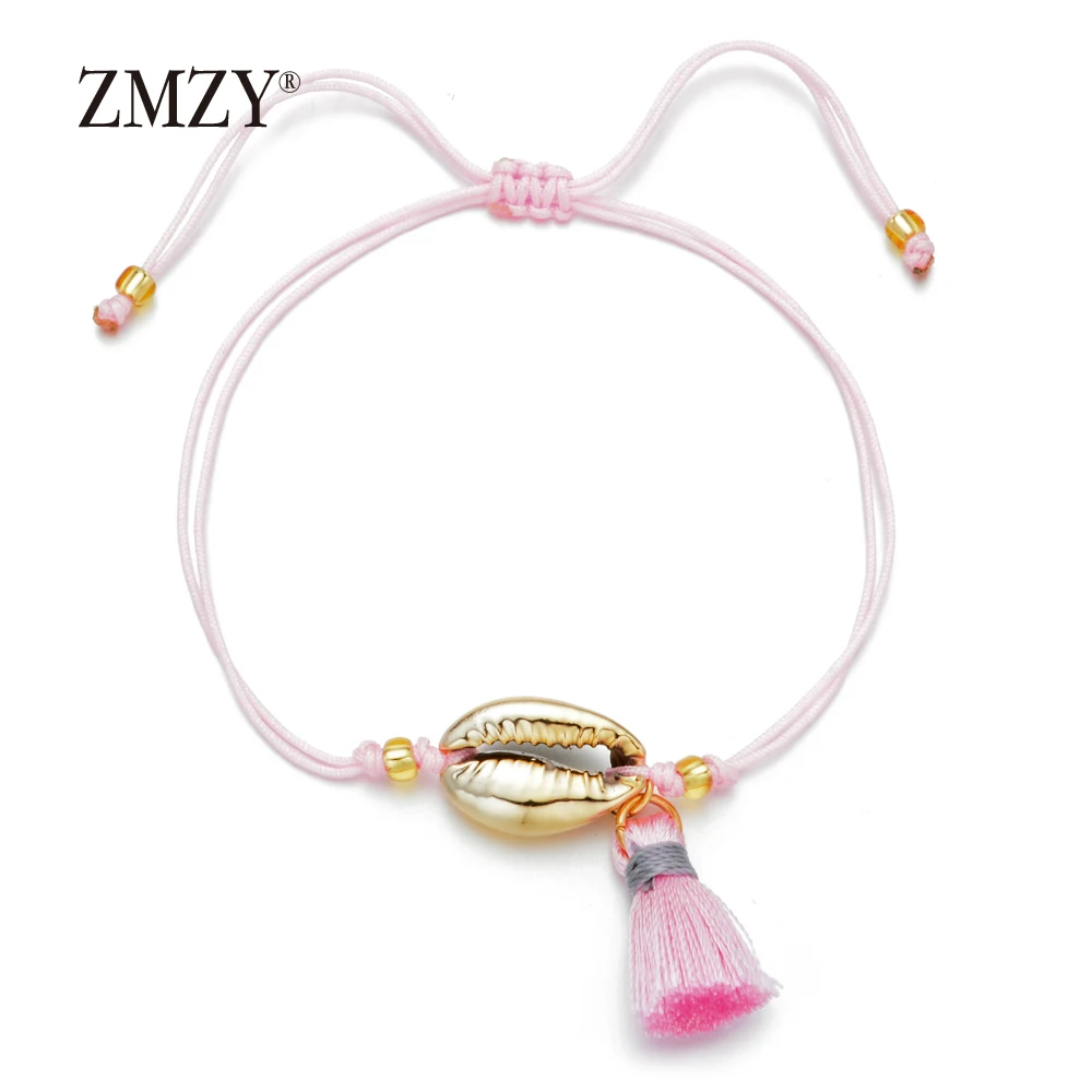 ZMZY Boho шнур с кисточками в виде ракушки браслет для женщин из морских раковин Femme
