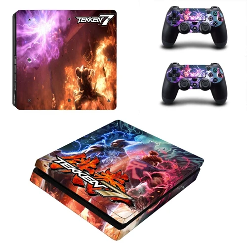 YSP4S1415 Файтинг Tekken 7 стилизованное покрытие Стикеры чехол для Sony Playstation 4 Slim PS4 тонкая консоль наклейки и надписи 2 контроллеры - Цвет: YSP4S1415