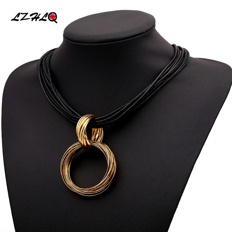 Женское ожерелье ручной работы LZHLQ трендовые цепочки из веревочной веревки