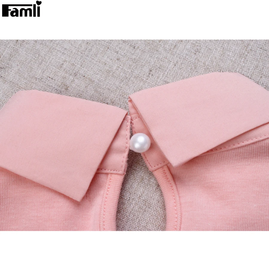 Famli Girls School White Blouses Long Sleeve Shirt Fashion Pink Blouse for Teenagers Kid Girl Lace Floral 6 8 10 12 | Детская одежда и