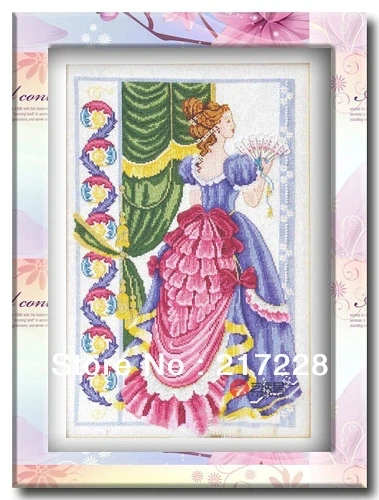 

14CT Cross Stitch Sets Victorian Lady 39*56cm FREE shipping CS-071WM