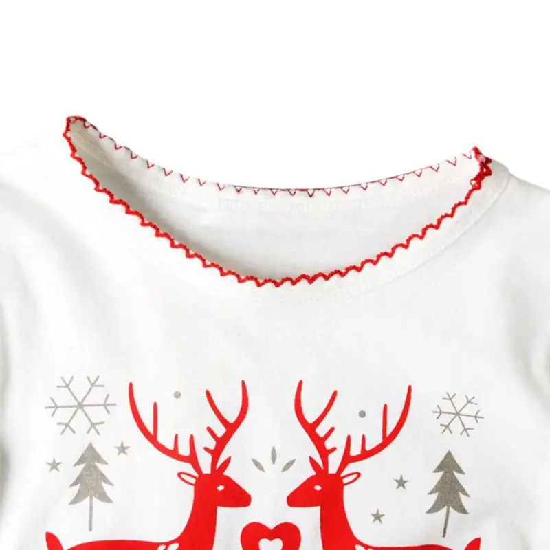 Детская Рождественская одежда для маленьких девочек топ с длинными рукавами и