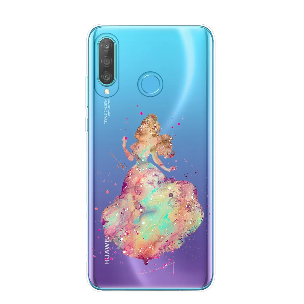 Акварельный чехол для телефона Alice Tinkerbell Ститч Русалка Принцесса чехол для huawei P30 P20 Lite P10 P9 P8 Lite чехол s
