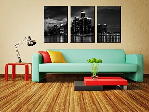 Холст художественные картины настенное искусство 3 шт. красивые черно белые на