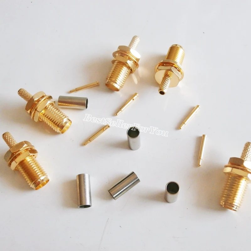 ОБЖИМНАЯ гайка RG174 RG316 LMR100 с разъемом для кабеля 10X RPSMA Jack разъем LMR100|connector crimp|connector