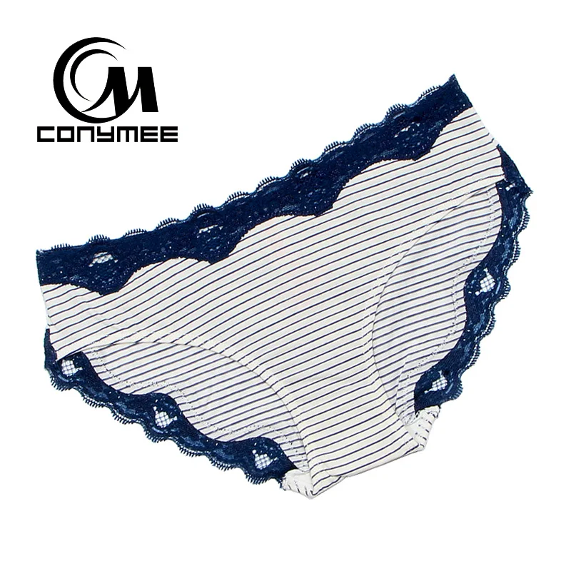 [Conymee] 100% хлопок сексуальные Для женщин Кружево Нижнее Бельё для девочек Трусики