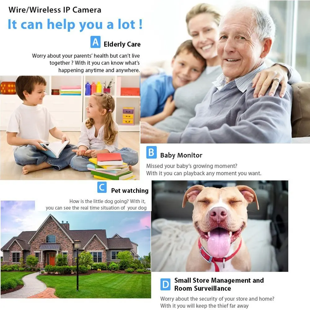 Smart Home Guard Wireless/Wired IP CAMERA 720P/960P WIFI Security CCTV Surveillance Camera P2P Infrared Night Vision|ip camera|surveillance