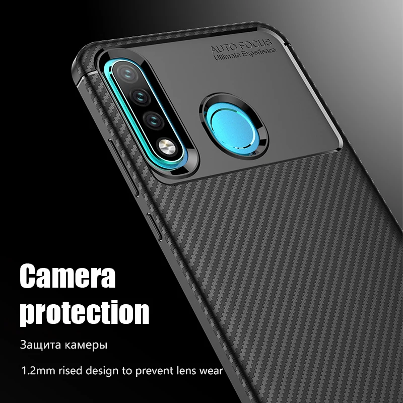Противоударный чехол из углеродного волокна для Huawei Honor 10i задняя крышка ТПУ Hono Lite