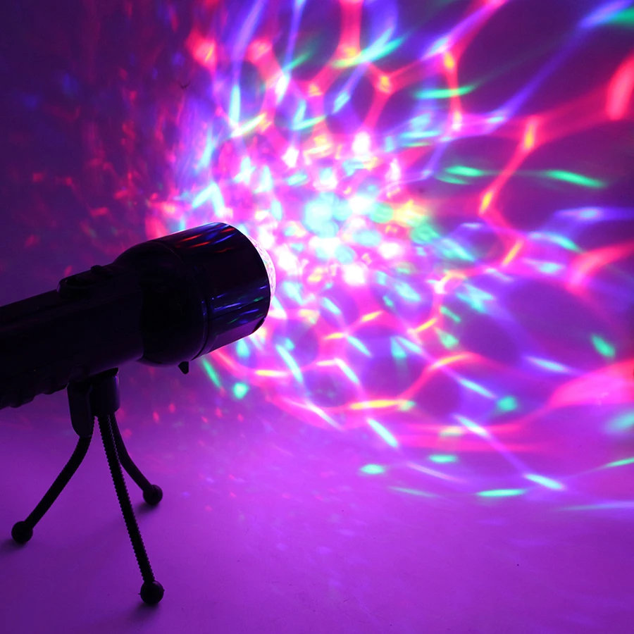 Светодиодный сценический светильник RGB для дискотек 3 Вт вращающийся на батарее| |