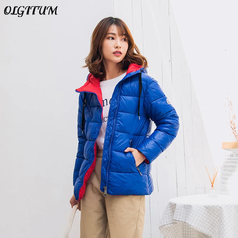 Новинка яркая с капюшоном Хлопковая женская куртка осень/зима 2019 Толстая теплая