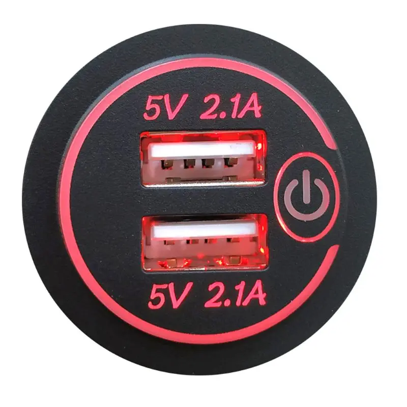12V 24V Dual USB Автомобильное зарядное устройство 2.1A светодиодный автомобиль Зарядное