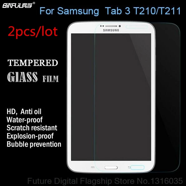 2 шт. HD закаленное стекло протектор экрана для Samsung Galaxy Tab 3 7 0 T210 T211 T215 P3200 P3210