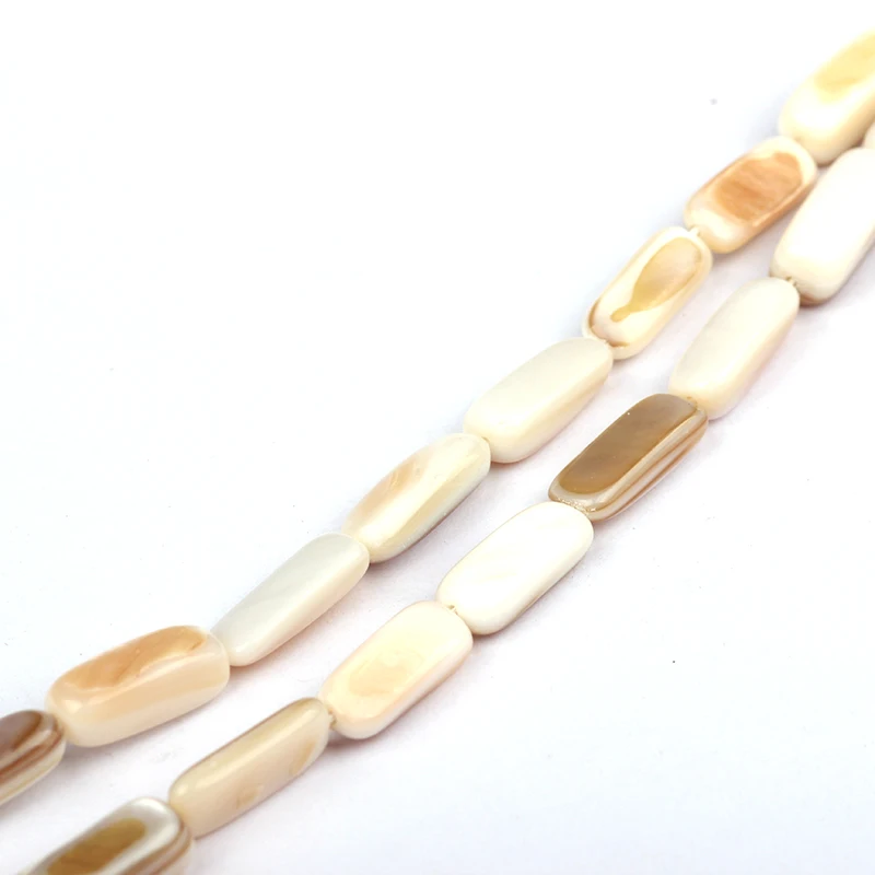 

6*15mm 24pcs/lot Natural Shell Beads Rectangle Long Square Cuboid Tube Interval Loose Beads For DIY Jewelry Making Accessories