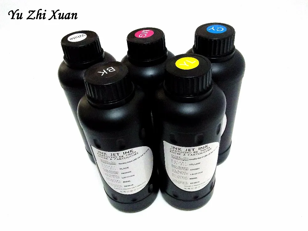 Yu Zhi Xuan! 500 мл 5 шт. Светодиодный УФ принтер чернила жесткие для Epson R280 L1800 DX5 DX7 оптом