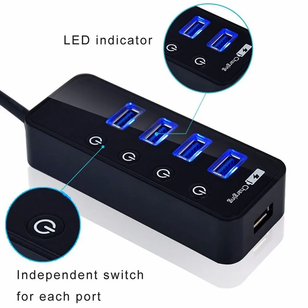 USB разветвитель CHYI с 4 портами и поддержкой быстрой зарядки|USB-хабы| |