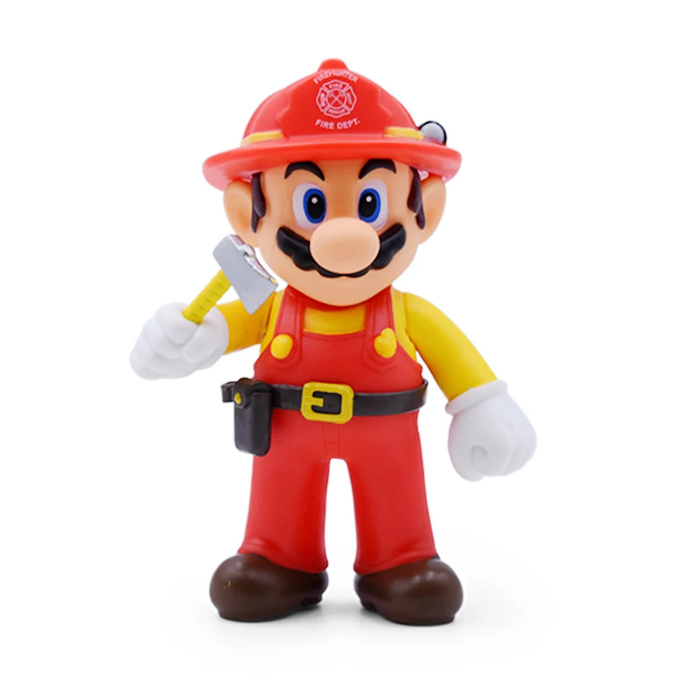 Firemen 8-15 см Фигурки "Супер Марио" игрушки Super Mario Bros Bowser Luigi Koopa Yoshi Mario Maker Odyssey ПВХ фигурка модель игрушки куклы - Цвет: Firemen