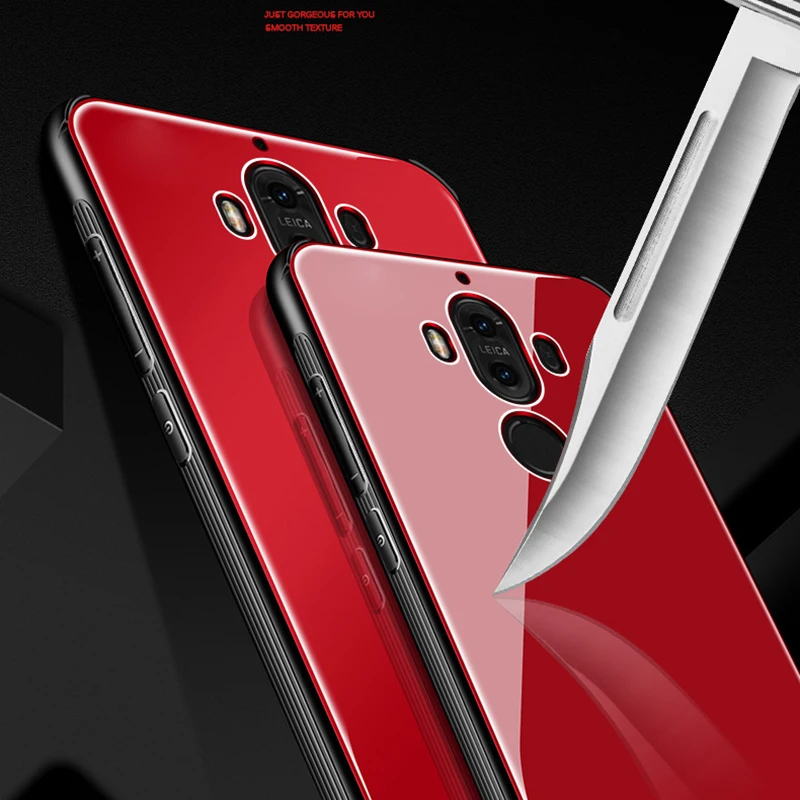 Beira Case for Huawei Mate 9 Pro Luxury Tempered Glass Back Cover Hybrid Shockproof Sleeve Hard Housing Mate9 |
