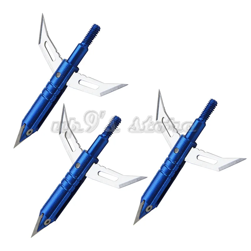 Новинка 6 шт голубые охотничьи стрелы блестящие головки 100 для арбалета и