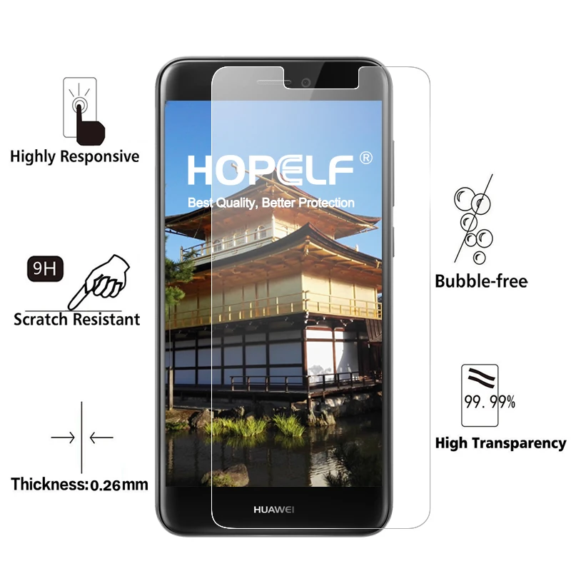 2 шт HOPELF закаленное стекло для huawei P8 Lite Защитная пленка для экрана телефона для huawei P8 Lite закаленное стекло