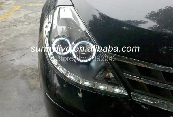 Для NISSAN Tiida светодиодный ангельские глазки фары би ксенон 2008-2010 год